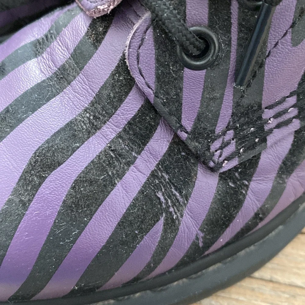Dr. Marten Purple/Black Zebra Striped Pascal Boots. Size 7 (EU38). - Picture 5 of 10